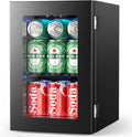 24 Cans Beverage Refrigerator Cooler - Compact Countertop Mini Fridge
