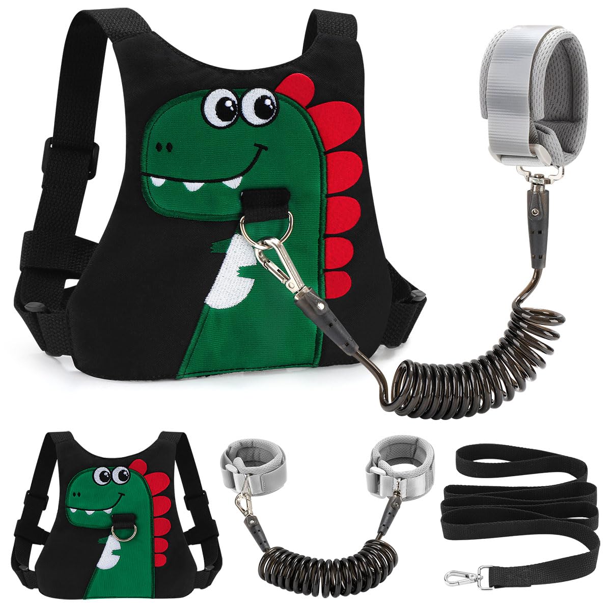 FITARTS Toddler Leash - Child Safety Harness for Travel (Black)