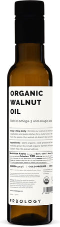 Walnut Oil 8.5 fl oz - Cold-Pressed Organic Oil for Brain & Skin