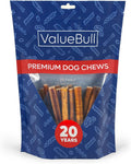 ValueBull Bully Sticks for Dogs Medium 6 in 25 Count - Long Lasting