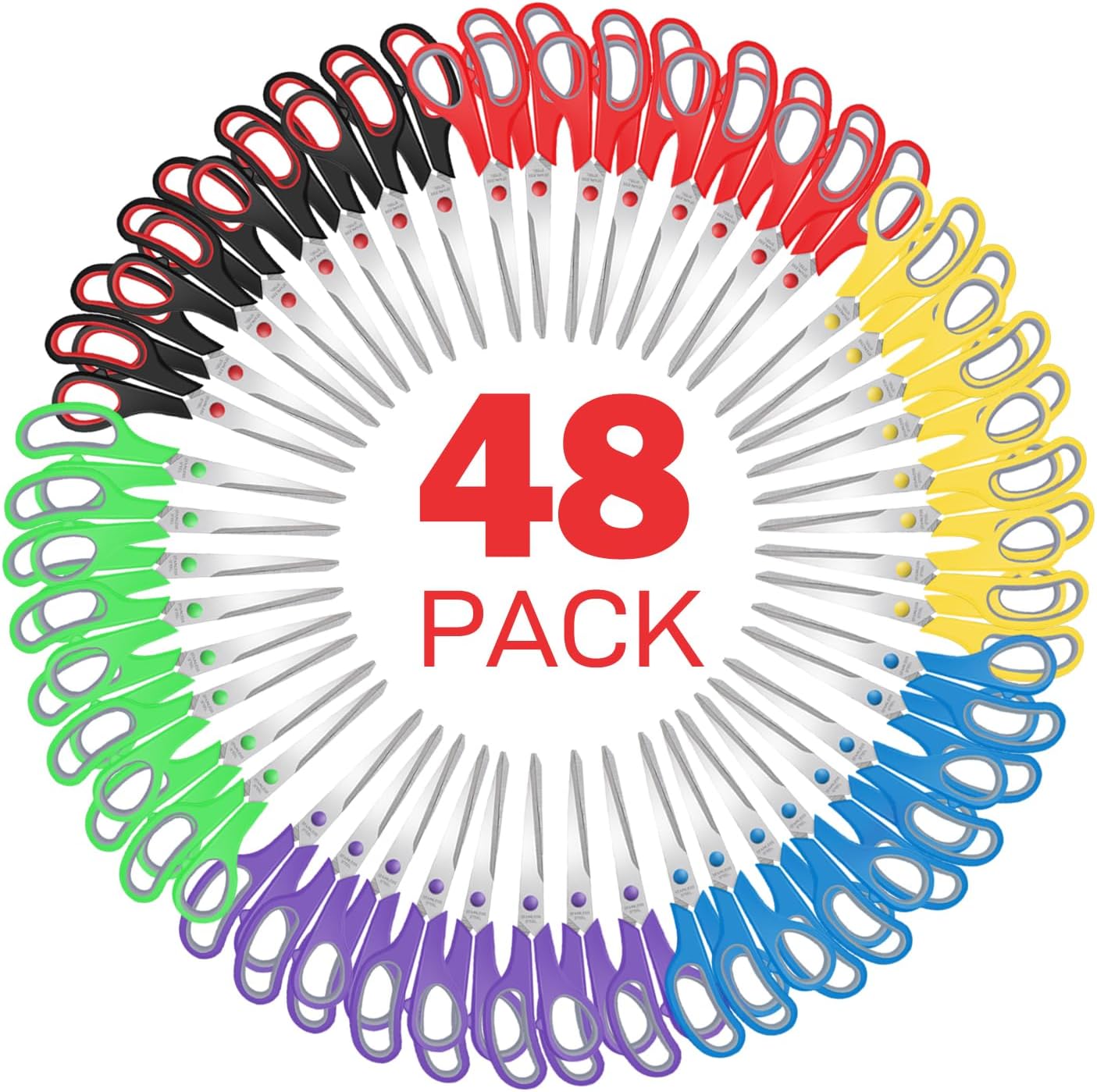 Multipurpose Heavy Duty Sharp Scissors Bulk 48 Pack for All