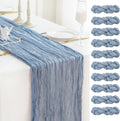 Dusty Blue Cheesecloth Table Runner 10 Pack 10ft - Rustic Table Decor