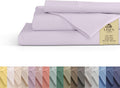 100% Cotton Percale Sheets Queen Size, Iris Lilac - Crisp Hotel Feel