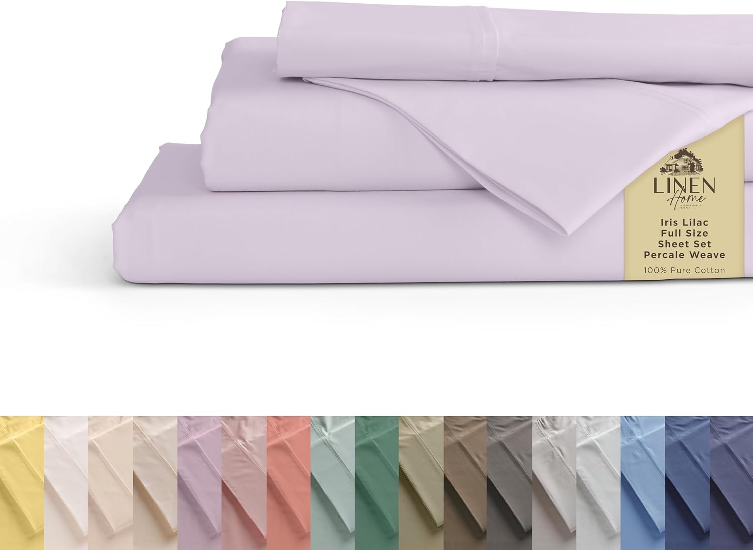 100% Cotton Percale Queen Size Sheets Set for Cozy Sleep
