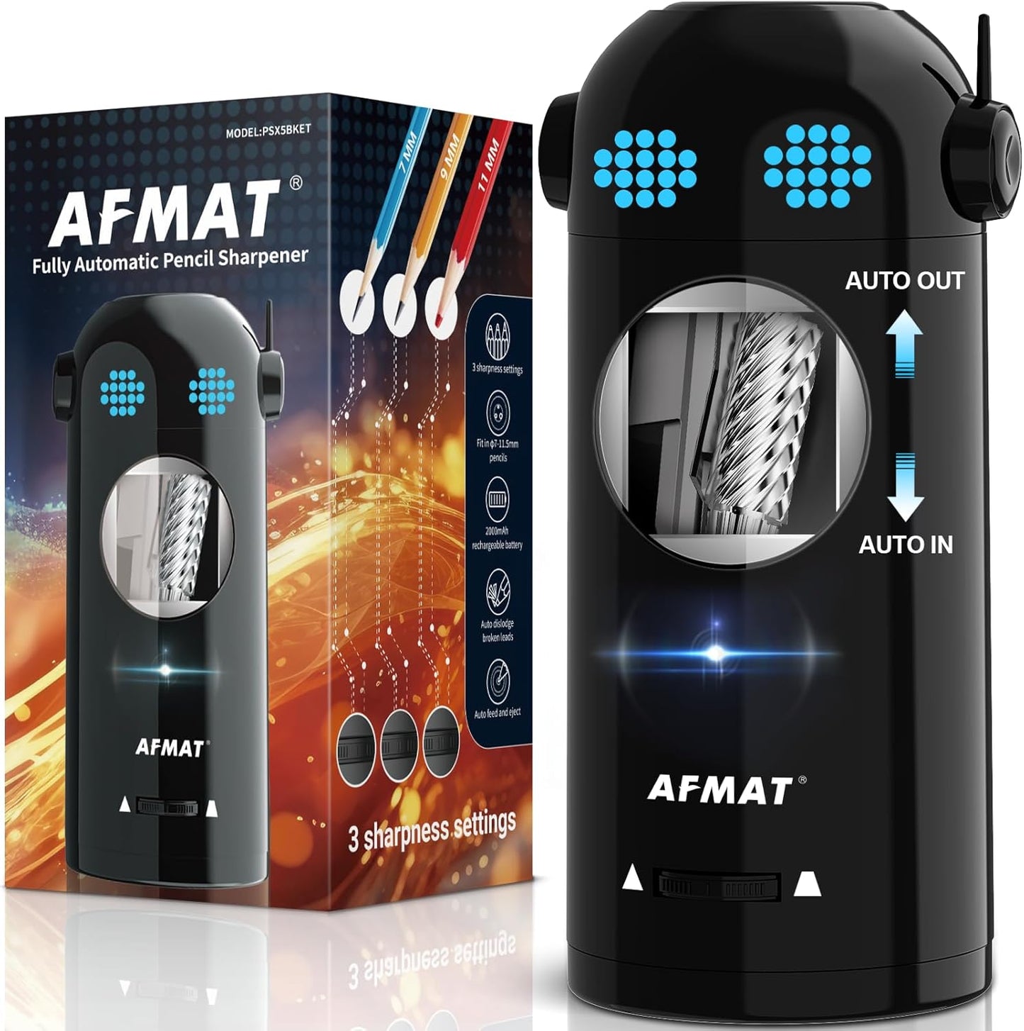 AFMAT Electric Robot Pencil Sharpener for Colored Pencils