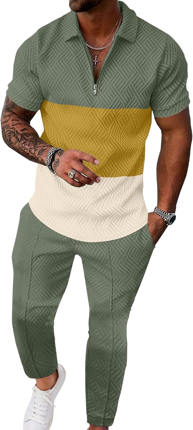 UOUA Mens Sweat Suits Set Tracksuit for Comfort and Style