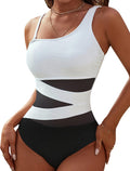 Blooming Jelly Women's Sexy One Piece One Shoulder Swimsuit - Slimming