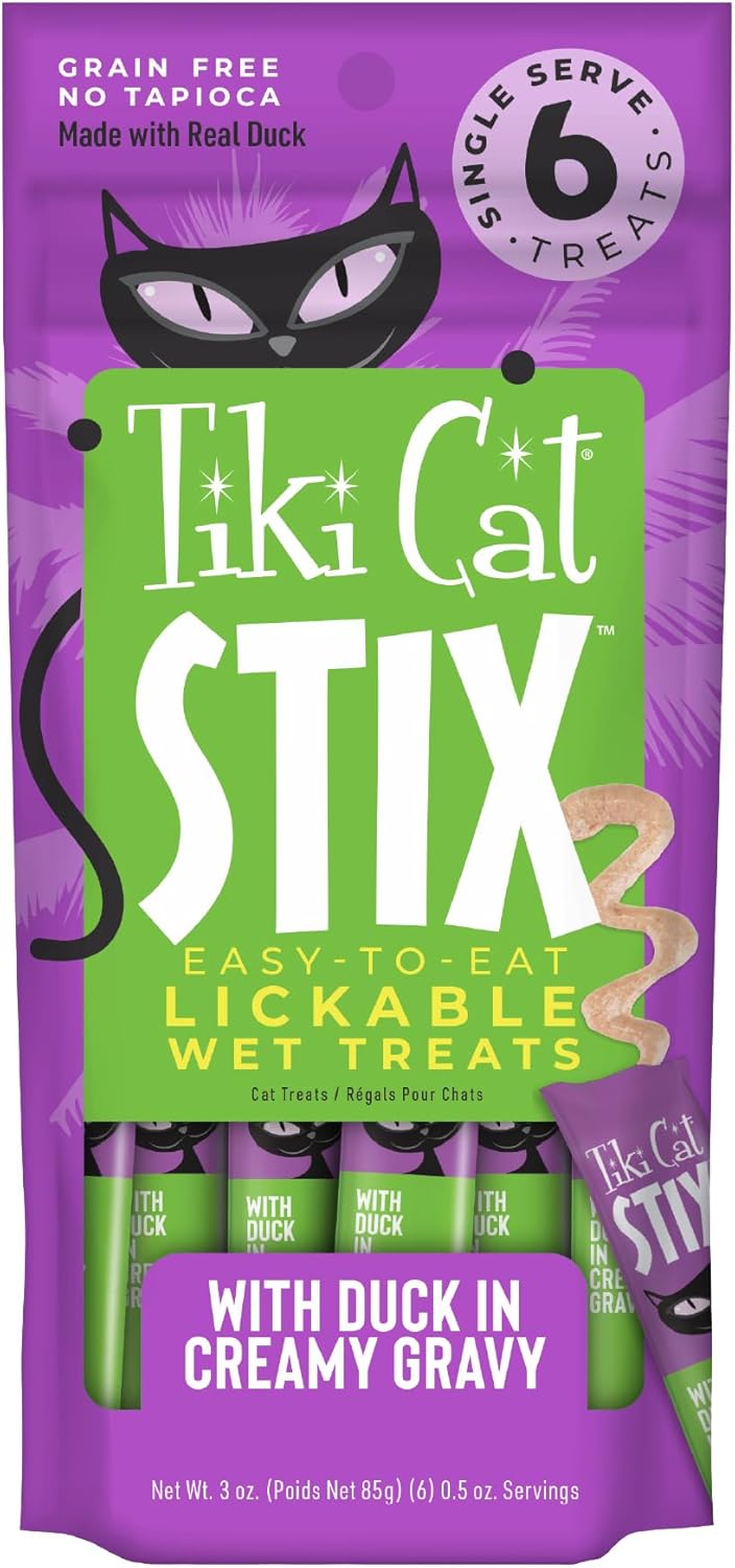 Tiki Cat Stix Mousse Treats with Duck in Creamy Gravy, 3 oz