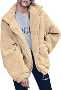 Women's Sherpa Fleece Teddy Shacket Jacket - Cozy Oversized Coat