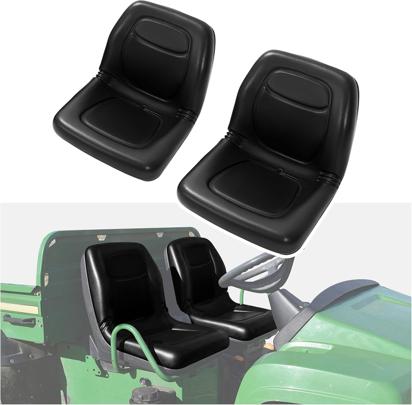 KUAFU Pair Tractor Black Seat for John Deere Gator Models