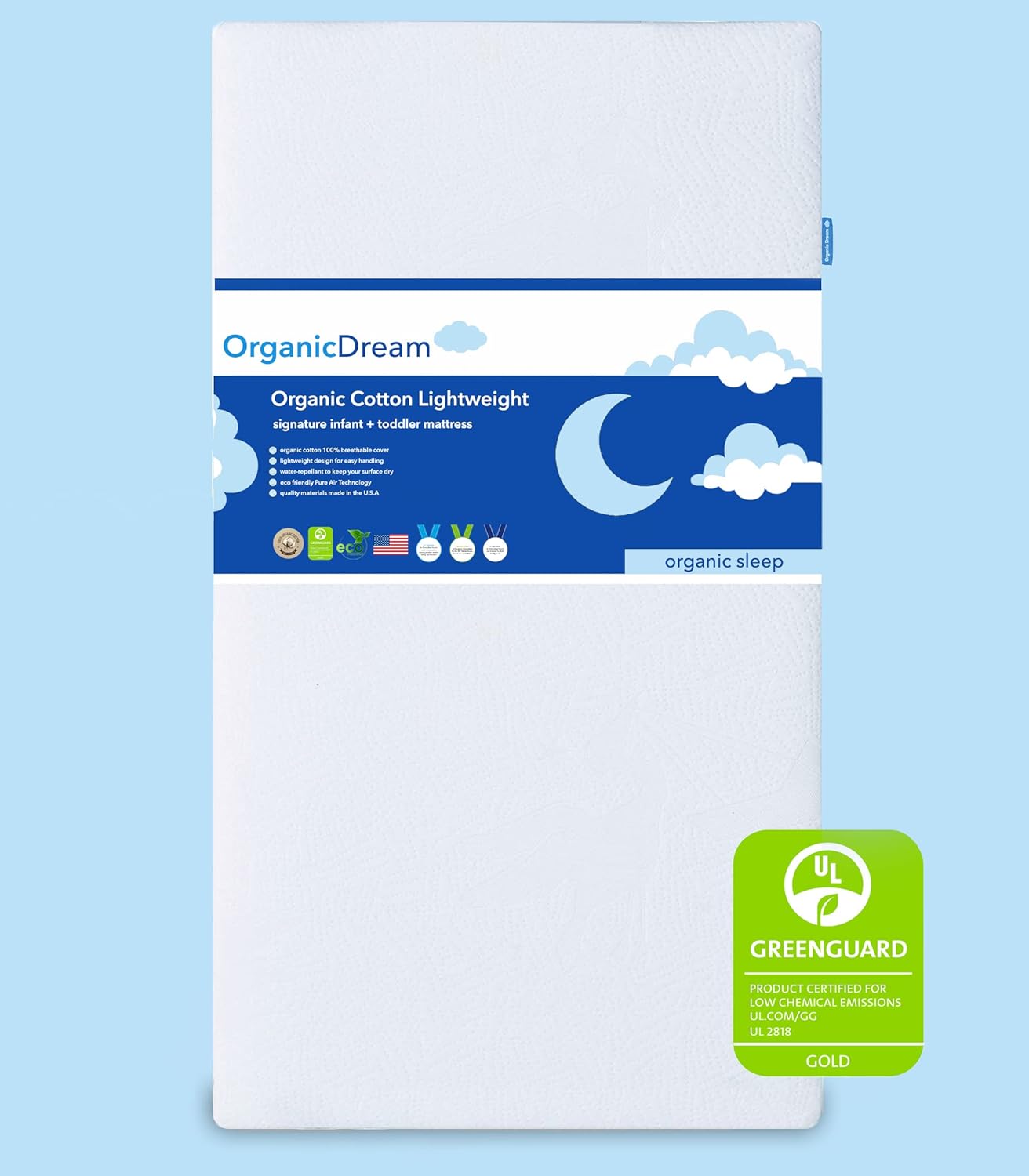 Organic Dream Crib Mattress - 100% Breathable & Hypoallergenic