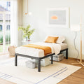 Heavy Duty Twin Size Metal Bed Frame, 16 in Clearance - Stable Support