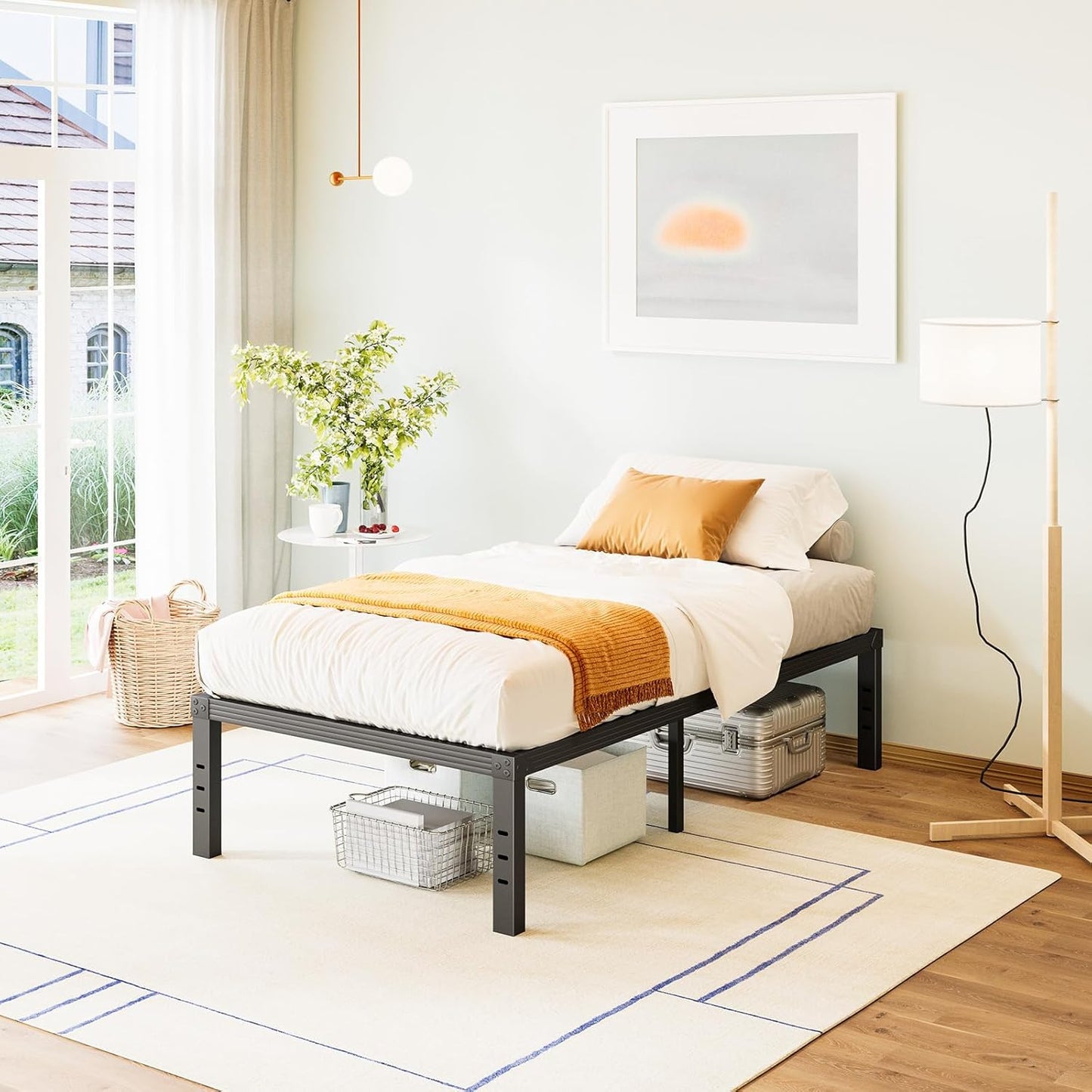 Heavy Duty Twin Size Metal Bed Frame with 2000 LB Capacity