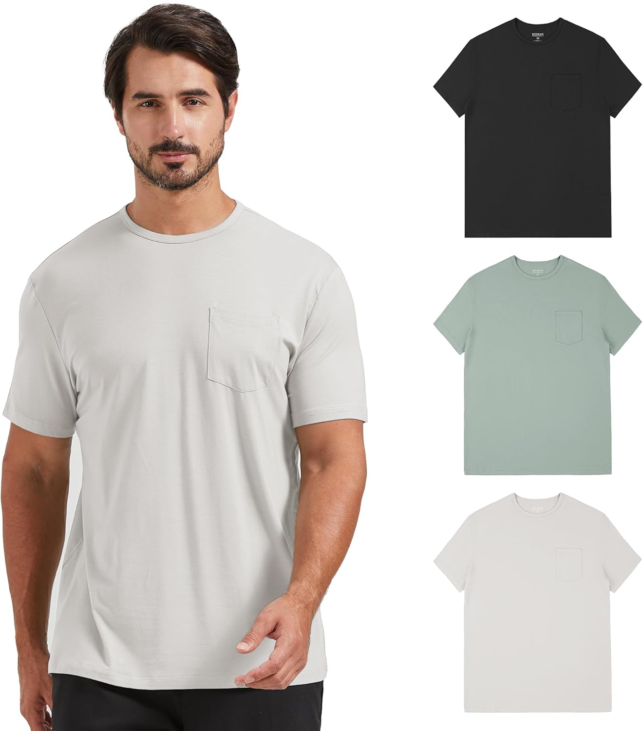 Men's Ultra Soft Bamboo Viscose Pocket T-Shirt for Comfort