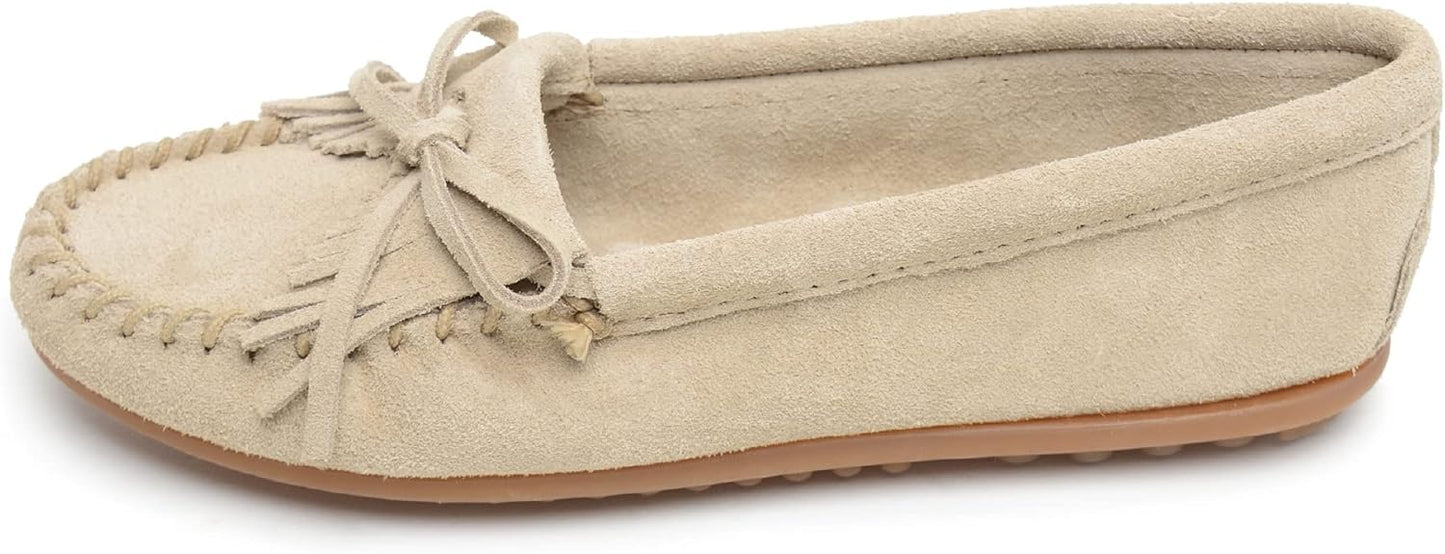 Minnetonka Women's Kilty Suede Hardsole Moccasin for Comfort