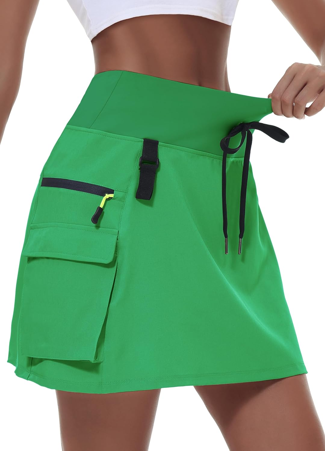 Women's Hiking Cargo Skort Skirt with Zipper Pockets for Comfort