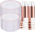 WELLIFE 350 Pieces Rose Gold Plastic Dinnerware for Parties