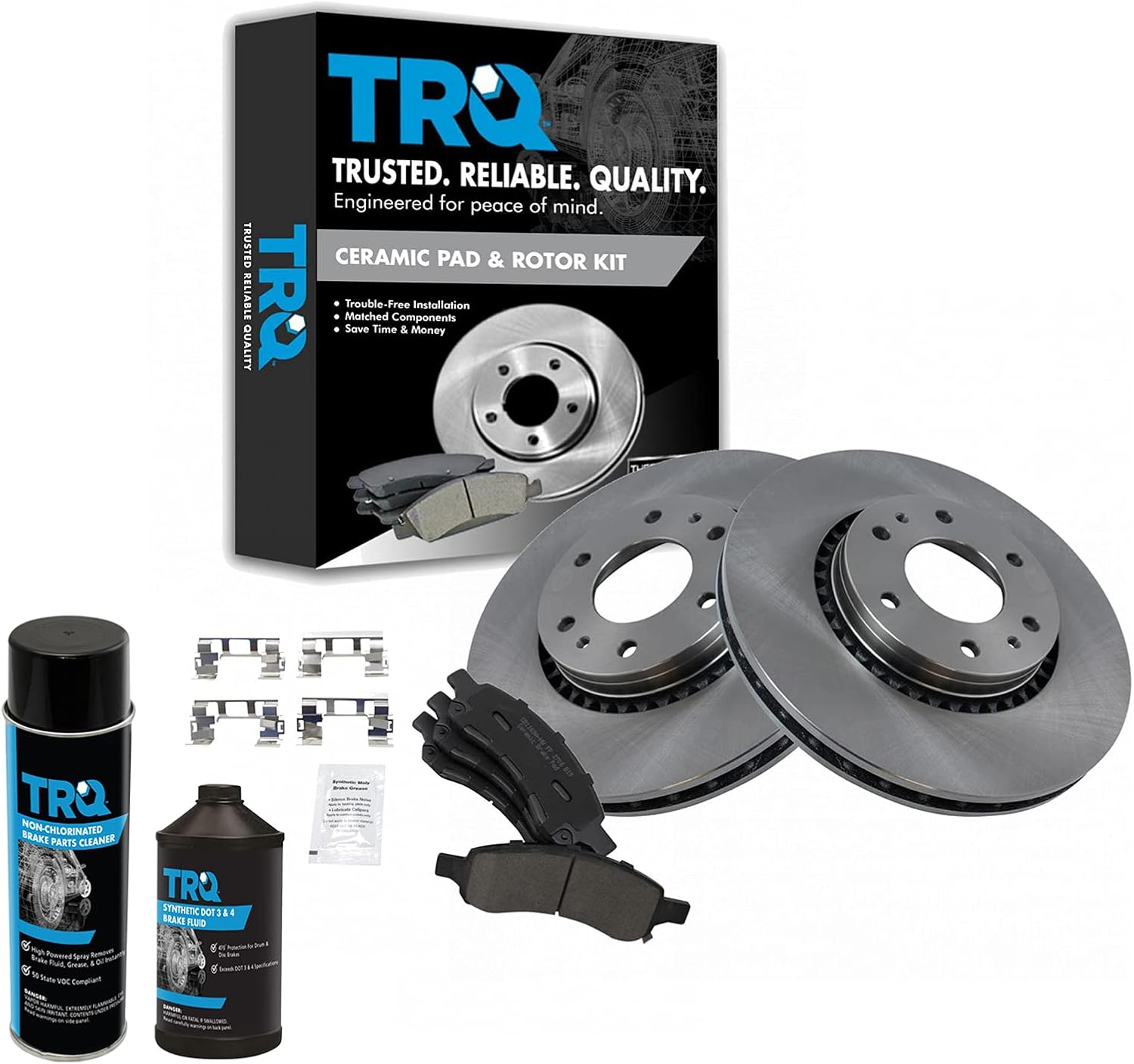 TRQ Front Brake Pad & Rotor Kit for Buick Rainier & More