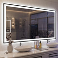 ISKM Framed LED Bathroom Mirror 72in x 40in - Dimmable, Anti-Fog