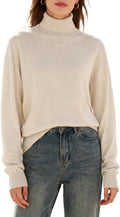 SANGTREE Women's Turtleneck Sweater Long Sleeve Casual Knit - Soft