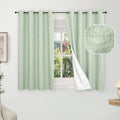 Sage Green Thermal Blackout Curtains for Bedroom Linen Drapes