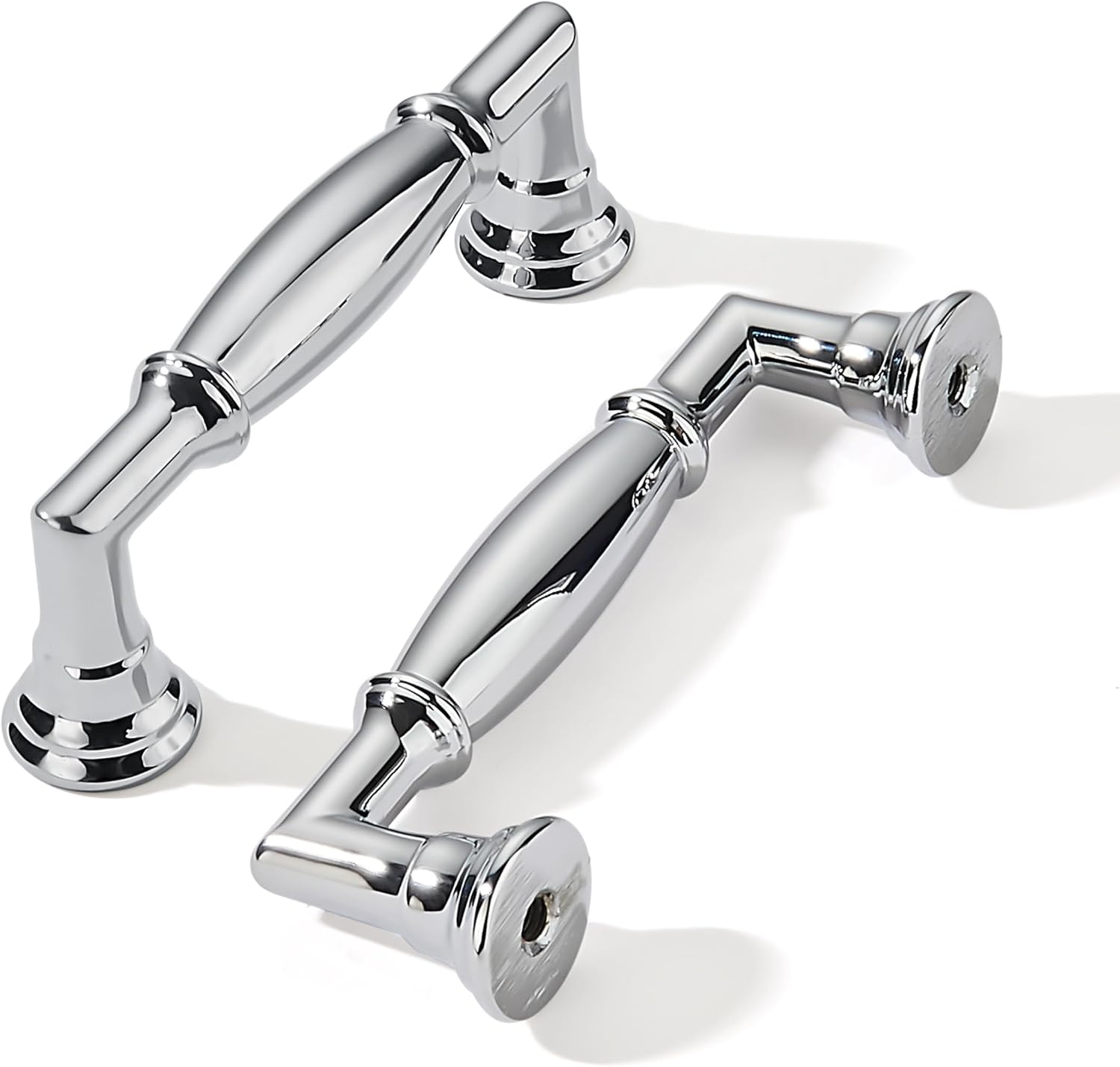 Polished Chrome Cabinet Pulls - Heavy Duty 10 Pack for Kitchen
