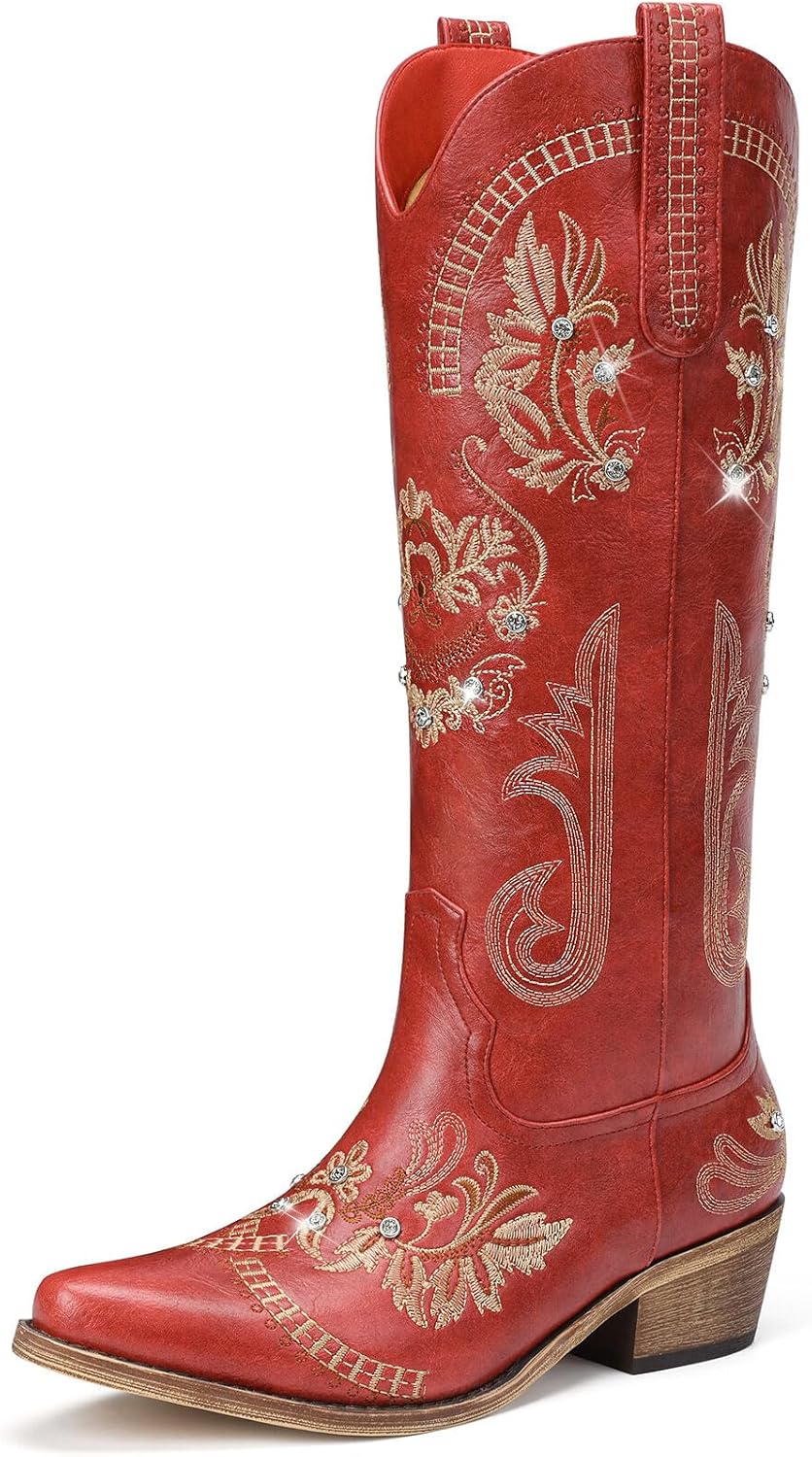 Stylish Cowboy Boots for Women - Wide Calf Knee High Design
