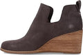 TOMS Women's Kallie Boot - Suede Wedge with Side Cutouts