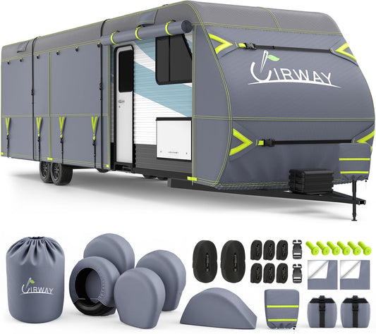 Durable 600D RV Cover for Travel Trailers 30-33ft - Weatherproof