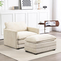 ROWHY Single Armchair with Ottoman - Convertible Corduroy Cloud Couch