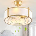 20 in Gold Fandelier Ceiling Fan with Light - Boho Rattan Chandelier