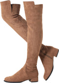 Women Over The Knee Boots Suede Thigh High Low Block Heel Stretch