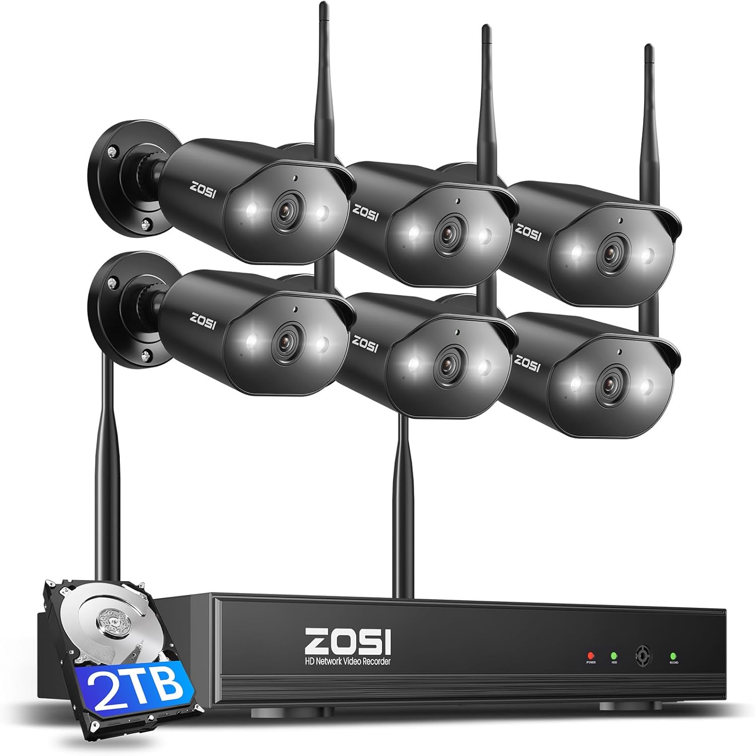 ZOSI 2K Wi-Fi 6 Security Camera System with AI Detection