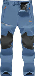 Men's Winter Fleece Lined Snow Pants - Water Resistant, 4 Zips