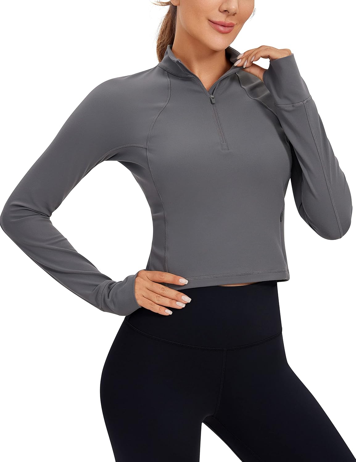 CRZ YOGA Butterluxe Half Zip Long Sleeve Shirts for Women