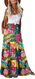 EARKOHA Womens High Waist Tie Paisley Maxi Skirt - Boho Vintage