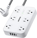 SHARP Surge Protector Power Strip - 6 Widely Spaced Outlets with 4 USB