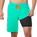 Mens 9 in Inseam Swim Trunks with Compression Liner - Quick Dry