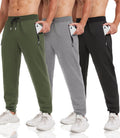 3 Pack Sweatpants for Men Tapered Joggers with Zip (Style TXR8)