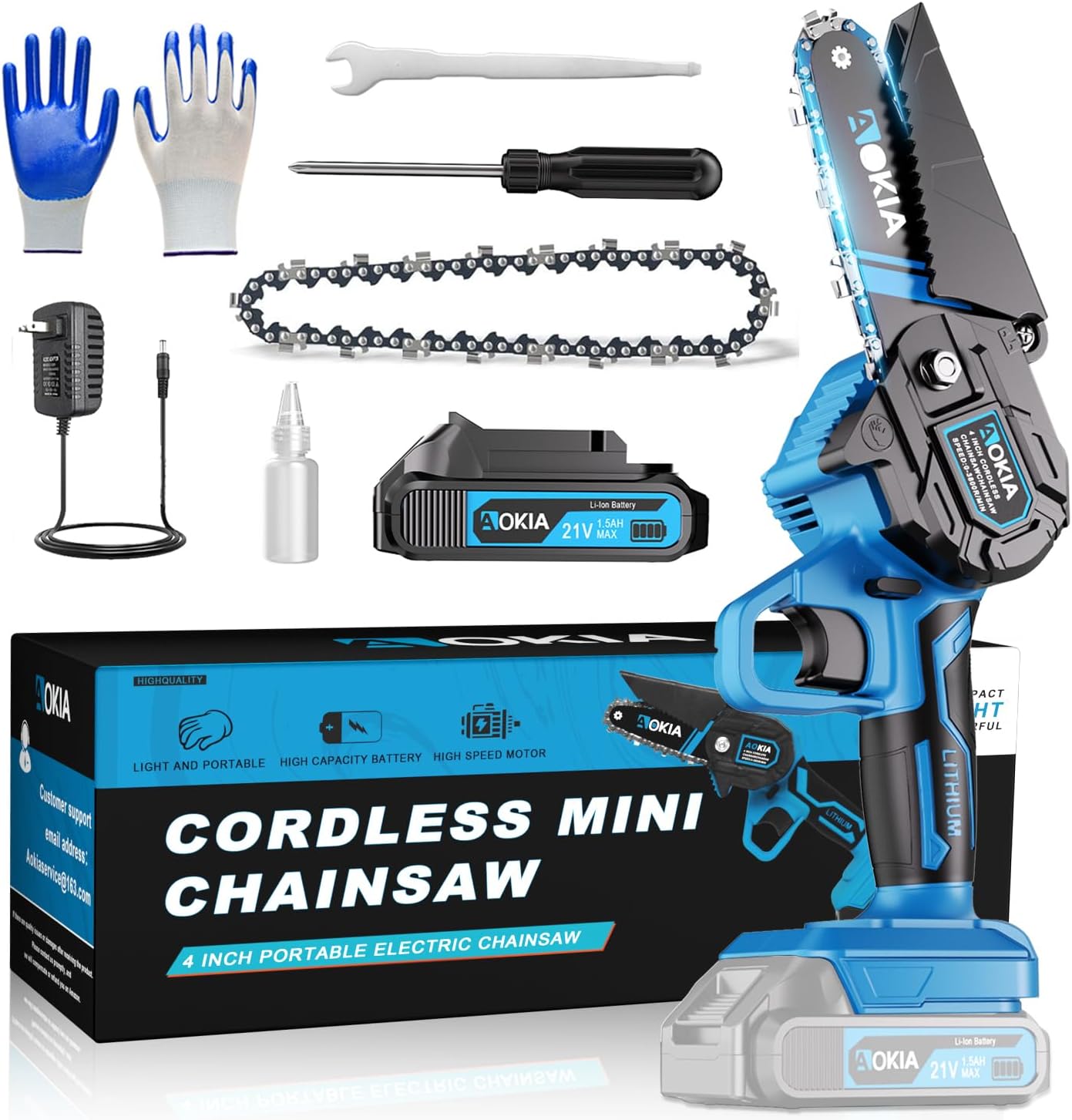 Cordless Mini Chainsaw 21V for Effortless Tree Trimming Tasks