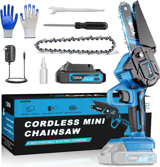Cordless Mini Chainsaw 21V for Effortless Tree Trimming Tasks