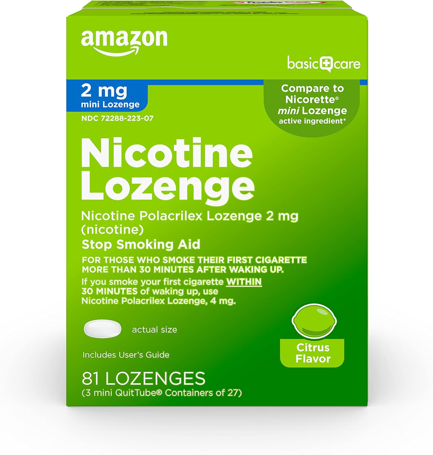 Mini Nicotine Polacrilex Lozenge 2 mg Citrus Flavor Aid