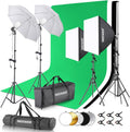 NEEWER Photography Lighting Kit with Backdrops - Complete Studio Set