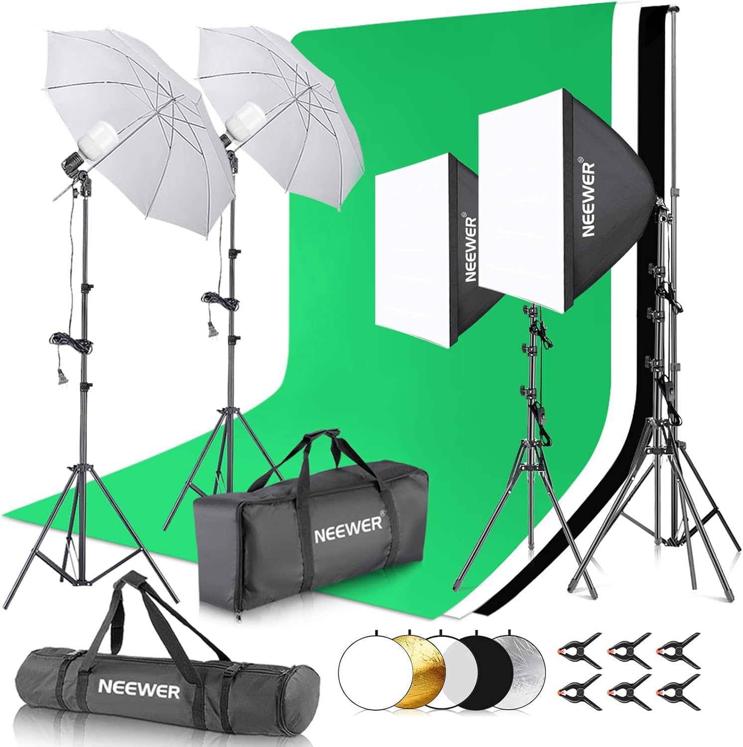NEEWER Photography Lighting Kit with Backdrops for Studio Use