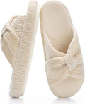 Memory Foam Corduroy Bow Crossband Slippers for Women - Comfy Gift