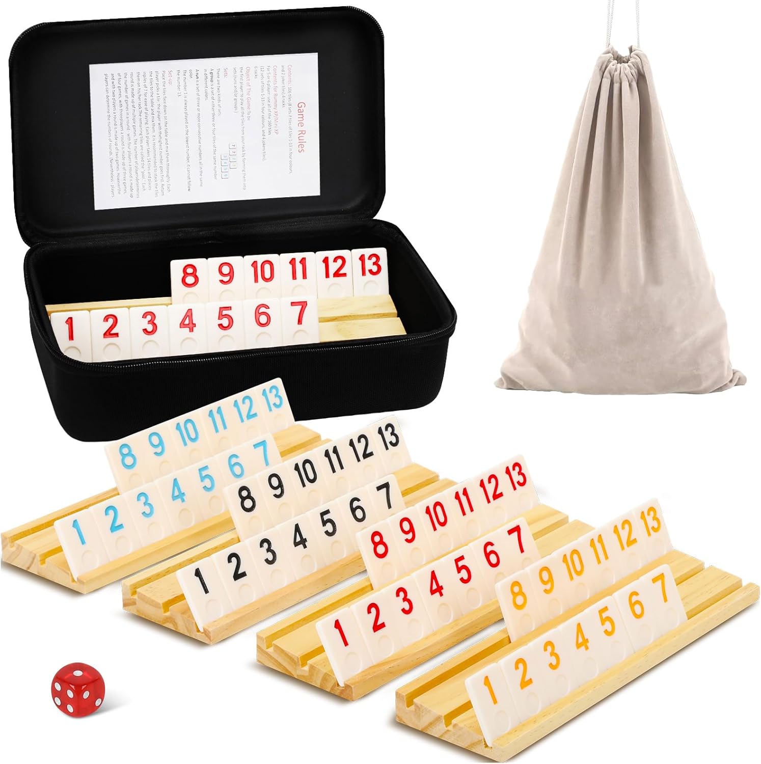 Upgraded Rummy Game Set for 2-4 Players with Premium Accessories