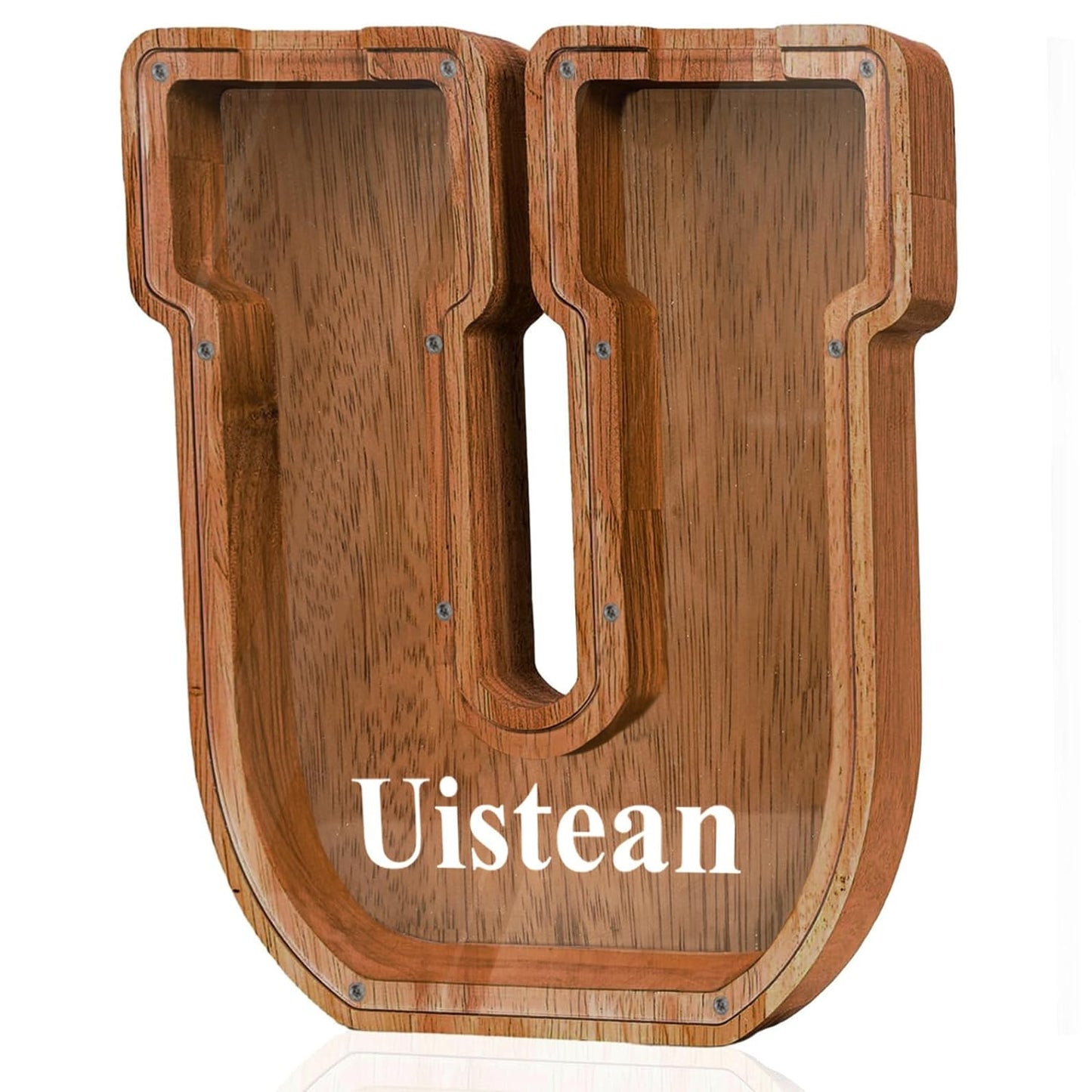 Customized Name Large Wooden Piggy Bank for Kids - A-Z Letters