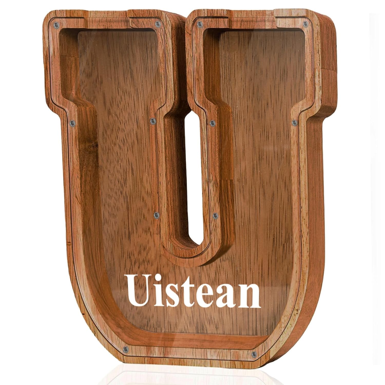 Customized Name Large Wooden Piggy Bank for Kids - A-Z Letters