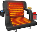 25in Heated Stadium Seat with Back Support - Black Heated Bleacher