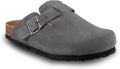 Women's Suede Clogs Slip-On Buckle Slides with Arch Support NEW